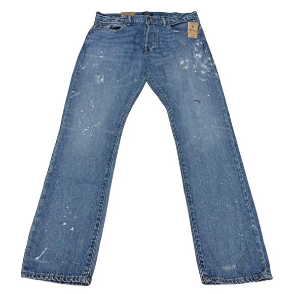 Polo Ralph Lauren Sullivan Slim Blue Jean Rope Dyed Men's Pants Sz 34 x 32 NWT